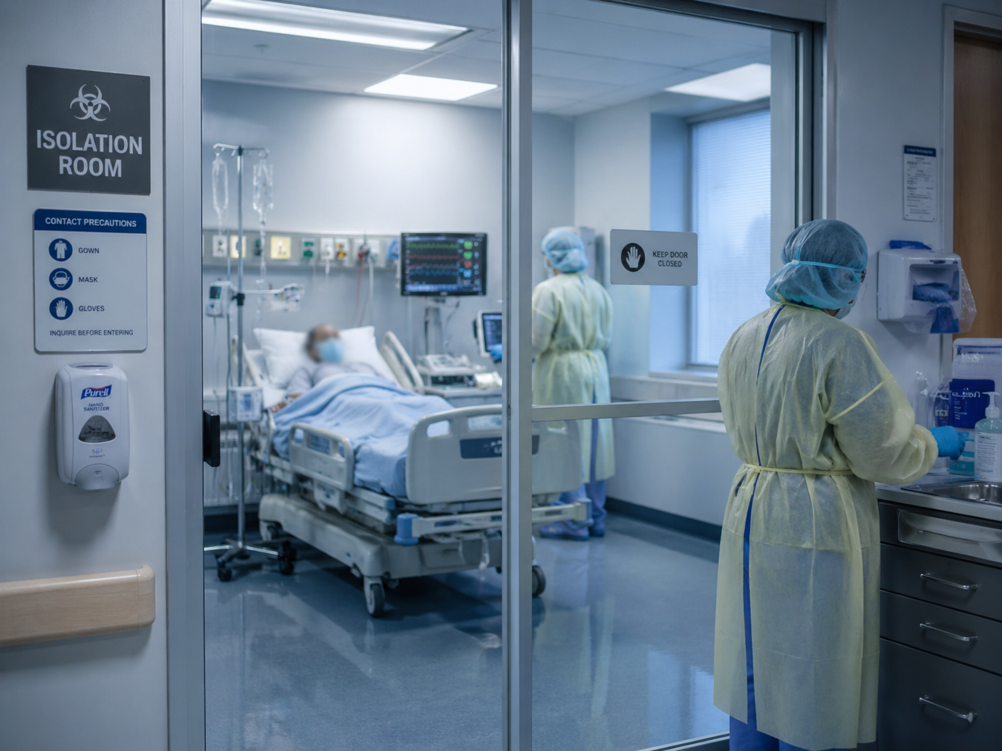 Hospital isolation ward representing NHS drug resistance analysis case study